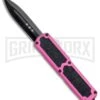 Titan Pink D/A OTF Automatic Knife - Dagger Black Plain 1 Titan Pink D/A OTF Automatic Knife - Dagger Black Plain -Grindworx Titan Pink DA OTF Auto Dagger Black Plain BP 25408 jr large
