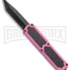Titan Pink D/A OTF Automatic Knife - Tanto Black Plain -Grindworx Titan Pink DA OTF Auto Tanto Black GX 36383 jr large
