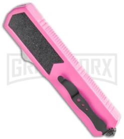 Titan Pink D/A OTF Automatic Knife - Tanto Black Plain 8 Titan Pink D/A OTF Automatic Knife - Tanto Black Plain -Grindworx Titan Pink DA OTF Auto Tanto Black GX 36383 jr side large