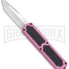 Titan Pink D/A OTF Automatic Knife - Tanto Satin Plain -Grindworx Titan Pink DA OTF Auto Tanto Satin Plain BP 24616 jr large