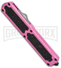 Titan Pink D/A OTF Automatic Knife - Dagger Black Plain 7 Titan Pink D/A OTF Automatic Knife - Dagger Black Plain -Grindworx Titan Pink DA OTF Dagger Black Plain BP 25408 jr spine large