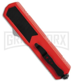 Titan Red D/A OTF Sim Carbon Fiber Automatic Knife - Dagger Black -Grindworx Titan Red DA OTF Sim Carbon Fiber Automatic Knife Dagger Black GX 42230 td side large