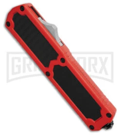 Titan Red D/A OTF Sim Carbon Fiber Automatic Knife - Dagger Black -Grindworx Titan Red DA OTF Sim Carbon Fiber Automatic Knife Dagger Black GX 42230 td spine large