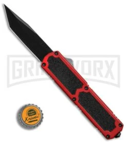 Titan Red D/A OTF Automatic Knife - Tanto Black Plain -Grindworx Titan Red DA Tanto black plain BP 25698 er bottlecap large
