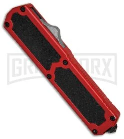 Titan Red D/A OTF Automatic Knife - Tanto Black Plain -Grindworx Titan Red DA Tanto black plain BP 25698 er spine large