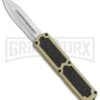 Titan Tan D/A OTF Automatic Knife - Dagger Satin Ser 2 Titan Tan D/A OTF Automatic Knife - Dagger Satin Ser -Grindworx Titan Tan DA OTF Auto Dagger Satin Serr GX 5336 jr large