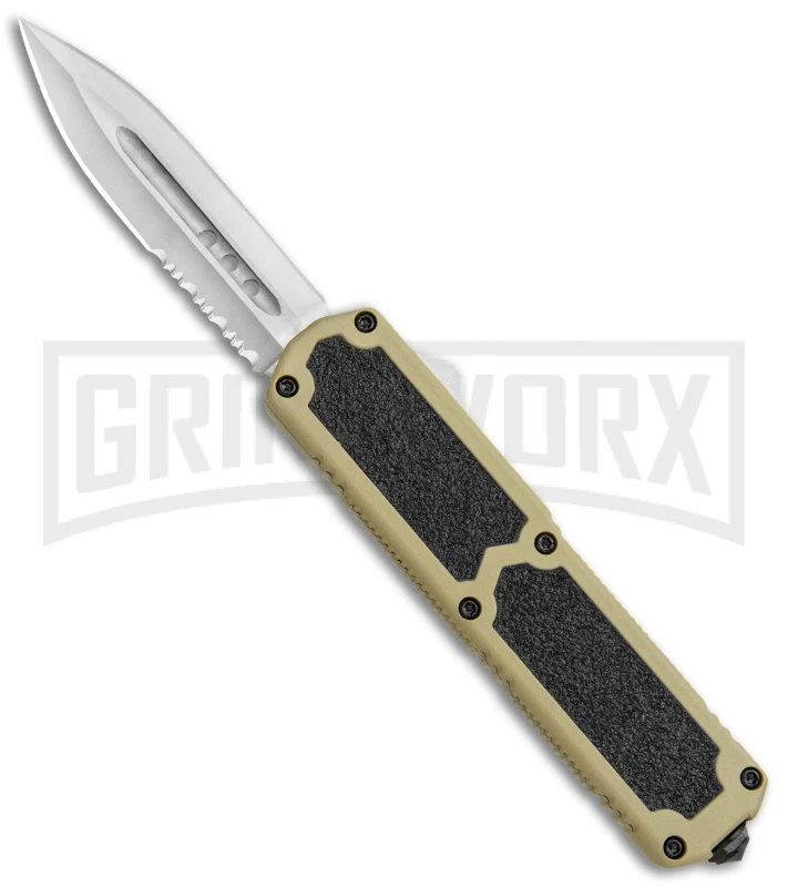 Titan Tan D/A OTF Automatic Knife - Dagger Satin Ser 3 Titan Tan D/A OTF Automatic Knife - Dagger Satin Ser