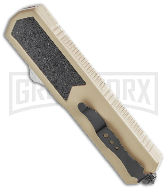 Titan Tan D/A OTF Automatic Knife - Tanto Satin Serrated 5 Titan Tan D/A OTF Automatic Knife - Tanto Satin Serrated - Image 3