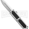 Titan White D/A OTF Sim Carbon Fiber Automatic Knife - Dagger Satin Plain