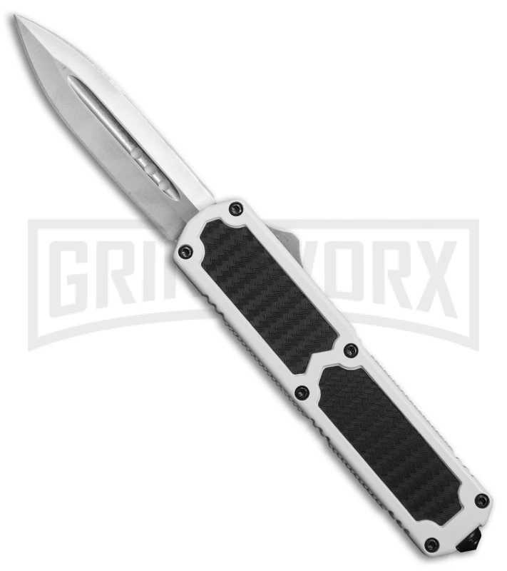 Titan White D/A OTF Sim Carbon Fiber Automatic Knife - Dagger Satin Plain 3 Titan White D/A OTF Sim Carbon Fiber Automatic Knife - Dagger Satin Plain