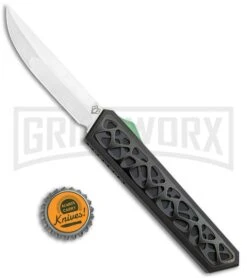 Vespa Knives Dark Star OTF Black W/Black Titanium Inlays - Satin Plain M390 -Grindworx Vespa Knives Dark Star OTF Black Black Ti Inlays M390 GX 36171 jr bottlecap large