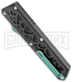 Vespa Knives Dark Star OTF Black W/Black Titanium Inlays - Satin Plain M390 -Grindworx Vespa Knives Dark Star OTF Black Black Ti Inlays M390 GX 36171 jr side large