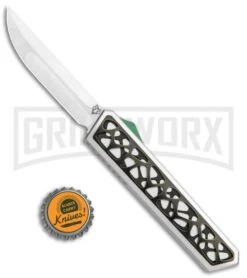 Vespa Knives Dark Star OTF Silver W/Black Titanium Inlays - Satin Plain M390 -Grindworx Vespa Knives Dark Star OTF Silver Black Ti Inlays M390 GX 36170 jr bottlecap large