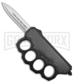 What The Knuck Knuckle Dagger D/A OTF Auto Carbon Fiber/Black - Dagger Satin