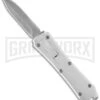 Coffin Blaster Metallic Silver DA/OTF Automatic Knife - Bead Blast Plain -Grindworx blade play otf t279931 3 large