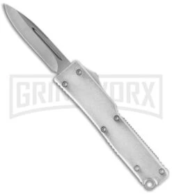 Firecracker Mini Silver D/A OTF Automatic Knife - Bead Blast Plain