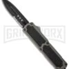 Titan Gray D/A OTF Automatic Knife - Dagger Black Serr -Grindworx bladeplay titan otf serr dagger black grey large