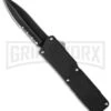 Lightning Black D/A OTF Automatic Knife - Black Dagger Serr 2 Lightning Black D/A OTF Automatic Knife - Black Dagger Serr -Grindworx lightning black double serr cm large
