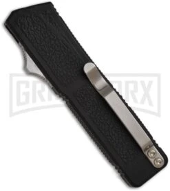 Lightning Gray D/A OTF Automatic Knife - Black Serr 5 Lightning Gray D/A OTF Automatic Knife - Black Serr -Grindworx lightning black satin back large