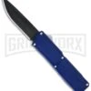 Lightning Blue D/A OTF Automatic Knife - Black Plain 1 Lightning Blue D/A OTF Automatic Knife - Black Plain -Grindworx lightning blue black plain large