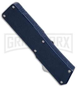 Lightning Blue D/A OTF Automatic Knife - Satin Dagger Plain -Grindworx lightning blue satin dagger plain bottom cm large