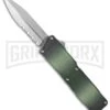 Lightning Camo D/A OTF Automatic Knife - Satin Dagger Serr -Grindworx lightning camo dagger serr cm large