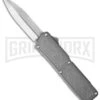 Lightning Gray D/A OTF Automatic Knife - Satin Dagger 2 Lightning Gray D/A OTF Automatic Knife - Satin Dagger -Grindworx lightning gray satin dagger plain cm large