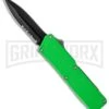 Lightning Zombie Green D/A OTF Automatic Knife - Black Dagger Serr 2 Lightning Zombie Green D/A OTF Automatic Knife - Black Dagger Serr -Grindworx lightning green black dagger serr cm large