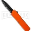 Lightning Orange D/A OTF Automatic Knife - Black Dagger Serr -Grindworx lightning orange black dagger serr cm large