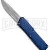 Lightning Blue D/A OTF Automatic Knife - Satin Plain -Grindworx lightning plain blue satin large