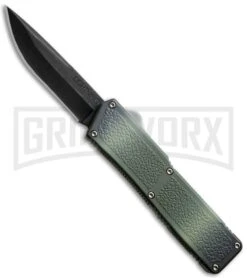 Lightning Camo D/A OTF Automatic Knife - Black Plain