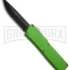 Lightning Zombie Edition Green D/A OTF Automatic Knife - Black Plain -Grindworx lightning plain green black large