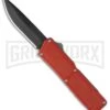 Lightning Red D/A OTF Automatic Knife - Black Plain 2 Lightning Red D/A OTF Automatic Knife - Black Plain -Grindworx lightning red black plain large
