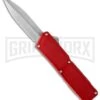 Lightning Red D/A OTF Automatic Knife - Dagger Satin Plain 1 Lightning Red D/A OTF Automatic Knife - Dagger Satin Plain -Grindworx lightning red satin dagger plain cm large