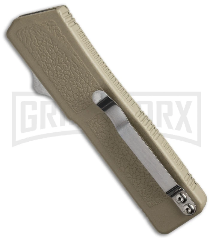 Lightning Tan D/A OTF Automatic Knife - Satin Plain 4 Lightning Tan D/A OTF Automatic Knife - Satin Plain - Image 2