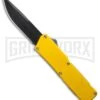 Lightning Yellow D/A OTF Automatic Knife - Black Plain -Grindworx lightning yellow black plain large
