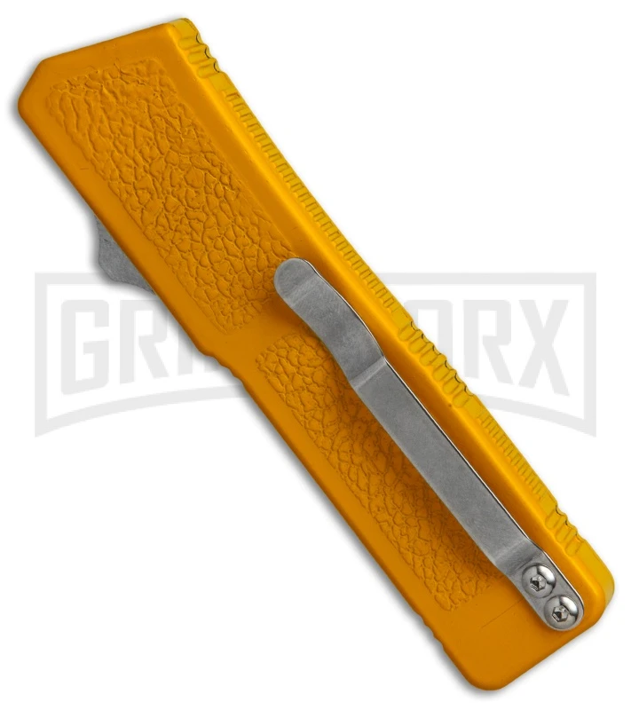 Lightning Yellow D/A OTF Automatic Knife - Satin Dagger 5 Lightning Yellow D/A OTF Automatic Knife - Satin Dagger - Image 3