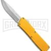 Lightning Yellow D/A OTF Automatic Knife - Satin Plain -Grindworx lightning yellow satin plain large