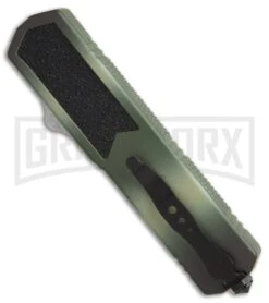 Titan Camo D/A OTF Automatic Knife - Dagger Black Plain -Grindworx titan camo dagger black BP 19007 er side large