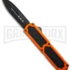 Titan D/A OTF Orange Automatic Knife - Dagger Black Plain -Grindworx titan orange black large