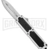 Titan White D/A OTF Automatic Knife - Dagger Satin Plain -Grindworx titan otf white black jm large