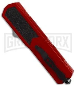 Titan Red D/A OTF Automatic Knife - Tanto Black Serr -Grindworx titan red tanto black serr BP 18460 er side large