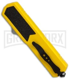 Titan Yellow D/A OTF Automatic Knife - Tanto Satin Plain 7 Titan Yellow D/A OTF Automatic Knife - Tanto Satin Plain -Grindworx titan yellow tanto BP er side large